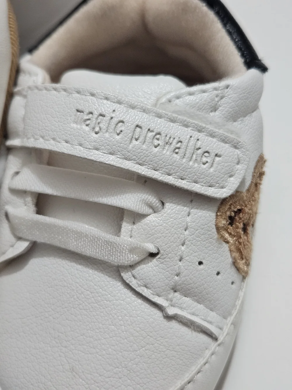 Classic White Kids Sneakers with Black Heel Accent